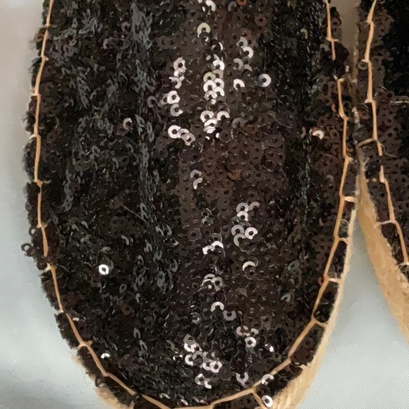 NEW Black sequin espadrille shoes from Italy size 9 9.5 GORGEOUS Via Maestra - Picture 2 of 8